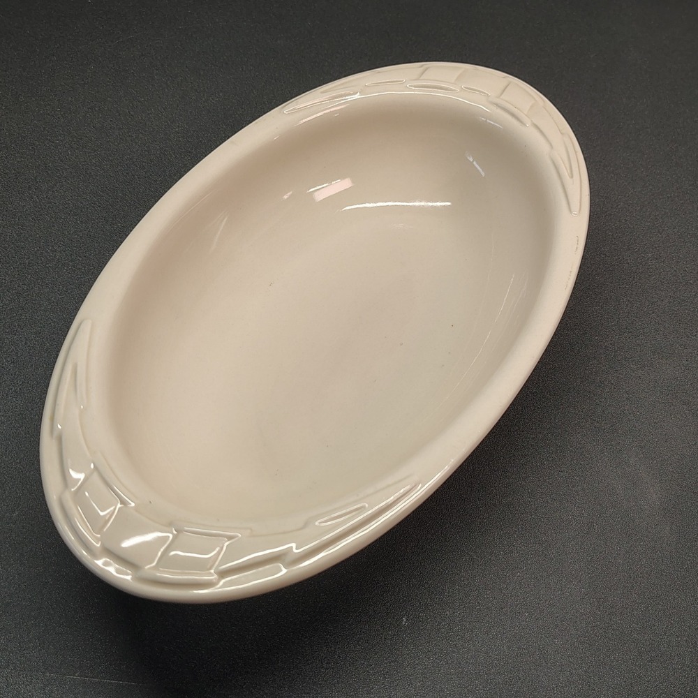 Longaberger Serving Bowl Ivory (Woven Traditions Oval Vegetable)
